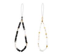 Focenat 2 Cordini per Telefono con Perline, Charme Telefono, Catena per Telefono Elegante, Cinturino da Polso per Fotocamera, Portachiavi, Carta d'Identità