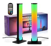 Focenat 2PCS LED Light Bar Lampada RGB, Sincronizzazione con musica e controllo APP, Smart Luce LED, Luce d'atmosfera per PC, TV, Sala Giochi e Case Computer
