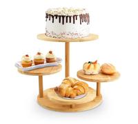 Focenat 4 Livelli Alzata per Cupcake in Legno, Alzata Per Torte Display Stand, Alzate per Dolci e Frutta, Alzatine per Buffet, Decorazione a Vassoio Gradini, per Feste di Compleanno Baby Shower