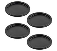 Focenat 4Pcs Porta Candele Metallo Nero, Portacandele Vassoio, Sottobicchieri per Candele, Piatto Portacandele, Portacandele Rotondo, per Centrotavola Natale Halloween Decorazioni Soggiorno Matrimonio
