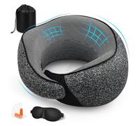 Focenat Cuscino da viaggio,Cuscino Aereo Viaggio,Cuscino cervicale da viaggio,Cuscino Cervicale Memory Foam,Include Maschera per Dormire,Tappi auricolari,Borsa,per Dormire