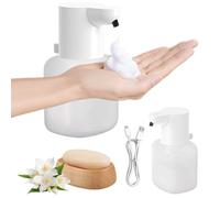 Focenat Dispenser Sapone Automatico, 500ml Dispenser Sapone Bagno a Muro, Ricarica USB dispenser Sapone Bagno Elettrico Schiuma, Impermeabile IPX5 per Bagno, Cucina, Ufficio(Bianco)