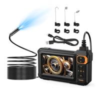 Focenat Endoscopio Industriale, Telecamera Endoscopica 1080P HD con Schermo LCD 4,3", IP67 Impermeabile, Telecamera per Ispezione con 8 LED e Cavo Semirigido 5M per Auto Casa Tubazioni