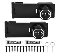 Focenat Lucchetto a combinazione a 3 cifre, 2pcs Lucchetto Hasp con serratura a combinazione, 4,3 pollici Chiusure Hasp, serratura a combinazione luminosa per porte piccole, cassettiera