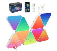 Focenat Pannello LED Triangolo a Parete, Lampada Sincronizzata con la Musica, RGB, Gaming, Applique da Parete Interno Modulari - 9 Pezzi