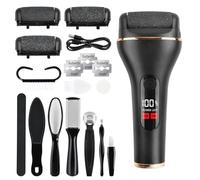 Focenat Pedicure Elettrico, Calli Piedi Rimozione con 3 Rullo, Lima per Piedi Elettrica 2 Velocità, IPX7 Impermeabile, Kit Pedicure Elettrico Professionale per Eliminare Pelle Morta, Calli (Nero)