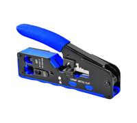 Focenat Pinza Crimpatrice per Cat5/Cat7/8P,/6P,Crimpatrice Strumento,Mini Spelafili,Crimpatrice Professionale per Connettori Passanti,Pinza a crimpare in Metallo,per tagli,strisce e crimpature