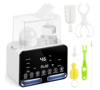 Focenat Scaldabiberon e Sterilizzatore 9-in-1, Biberon Sterilizzatore senza BPA, Riscaldamento Rapido del Latte Materno, Scongelare, Scaldabaschette per Bambini con Display LCD, Multifunzione
