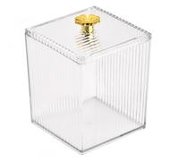 Focenat Scatola per Dischetti di Cotone, Organizzatore Cosmetici Porta Dispenser, Custodia Trasparente in Plastica, Clear Jar Organizer per Bagno