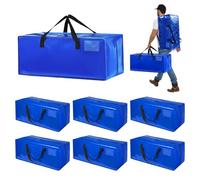 Focenat Set da 6 Borse da Trasloco Grandi, Scatole Trasloco con Cinghie per Zaino, Manici e Zip, Resistenti Borsa Portaoggetti Grande, Borse Trasloco Pieghevole, per Riporre Oggetti Piumoni Vestiti