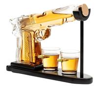 Focenat Set di Decanter per Whisky, Decanter Whisky, Decanter Whisky Vetro, Bicchieri da Whisky Particolari, Set di Decanter per Whisky e Bicchieri per Liquori/Bourbon/Vodka