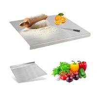 Focenat Tagliere Acciaio Inox 40 x 30cm, Tavola per Impastare, Tagliere In Acciaio Inossidabile Antiaderente con Bordo, Piano di Lavoro Cucina, Cutting Board per Cucina Bar Ristorante, 40x30 Piega 2cm
