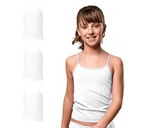 FOCENZA Canottiere Bambina in Microfibra con Spalline Sottili, Elasticizzate e Confortevoli, Multipack da 3 Pezzi in Vari Colori, Made in Italy (Bianco-Bianco-Bianco, S)