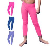 FOCENZA Leggings Bambina o Bambino in Morbida Microfibra, Pantacollant Unisex Ideali per Lo Sport, Multipack da 3 Pezzi in Vari Colori, Made in Italy (Lavanda-Alaska-Bubble Fluo)