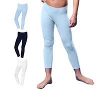 FOCENZA Leggings Bambina o Bambino in Morbida Microfibra, Pantacollant Unisex Ideali per Lo Sport, Multipack da 3 Pezzi in Vari Colori, Made in Italy (Bianco-Azzurro-Blu)