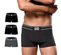 FOCENZA Set 3 Pezzi Boxer Uomo in Microfibra Elasticizzata, Mutane Uomo Senza Cuciture con Buon Sostegno, Made in Italy (Nero-Nero-Antracite, S-M)