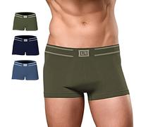 FOCENZA Set 3 Pezzi Boxer Uomo in Microfibra Elasticizzata, Mutane Uomo Senza Cuciture con Buon Sostegno, Made in Italy (Blu-Alaska-Oliva, S-M)