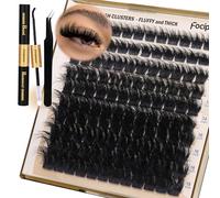 Focipeysa Kit extension a ciuffetti spessi, per ciglia, da 10-18 mm, volumizzanti, da 180D, individuali, con adesivo per ciglia, solvente per la rimozione, applicatore, fai da te