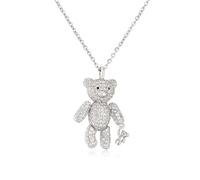 Focisa Collana Uomo Donna Ciondolo Pendente Orso - Gioielli Di Moda Argento - Necklace Design