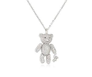 Focisa Collana Uomo Donna Ciondolo Pendente Orso - Gioielli Di Moda Argento - Necklace Design