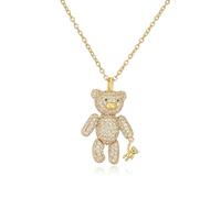 Focisa Collana Uomo Donna Gioielli Ciondolo Pendente Necklace Orso Collana Gioielli Di Moda Donna Orso Ciondolo Collana Design Gioielli Oro, gold