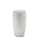 FOCKCPGEGV Gear Shift Knob Pomello del cambio in alluminio con motivo a diamante per auto, leva del cambio AT MT, cambio manuale automatico(Silver1)