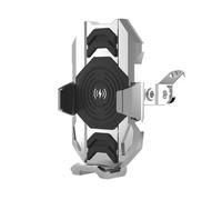 FOCKCPGEGV Supporto Navigazione Moto Per E10 Sliver Shell Caricabatterie Wireless15W Staffa Guida Sicurezza GPS Telefono Cellulare Antiurto Impermeabile Supporto piastra navigazione moto(Sliver-2)