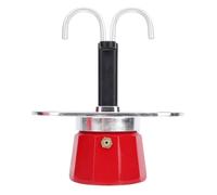 Focket 2 Tazze di Caffettiere, Produttori di Espresso in Lega in Lega di Alluminio con Design a Doppio Tubo per Preparare il caffè Ricco di caffè, Espresso Portatile Leggero per Casa