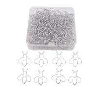 Focket 80 fermagli per carta a forma di ape, simpatici segnalibri in ferro a forma di ape, set di forniture per ufficio multifunzionali e portatili con scatola trasparente (SILVER)