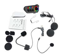 Focket Auricolare Bluetooth per Moto, Altoparlanti per Casco BT 6.0 con impermeabilità IP65, di Comunicazione Interfono per Casco, Musica in Vivavoce e Chiamata per Sci ATV Dirt Bike Racing, LED