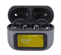 Focket Auricolari Wireless, Custodia di Ricarica Touchscreen Panoramica Hifi con USB C per le Biblioteche Sportive Uffici (BLACK)