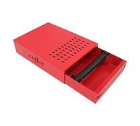 Focket Battitacco per caffè, Cassetto Rimovibile in Acciaio Inossidabile con Base Antiscivolo Busta per Disco per caffè, Busta per Fondi di con Barra Rimovibile per Macchine da (rosso)