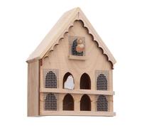 Focket Birdhouse per Bambole in Legno con 2 Uccelli per le Box/Cover delle Bambole in Miniatura in Scala 1:12 Mostrano la Creazione del Fai -da -te
