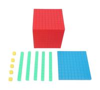 Focket Blocchi di Conteggio Colorati per la Matematica Manipulative Base 10 Blocchi Set 121 Blocchi di Plastica con Valore del Posto con 1 Migliaio di 10 Cento 10 Dieci 100 Blocchi per