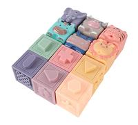 Focket Blocchi per Bambini, Morbido Silicone Masticabile con Motivi in Rilievo Blocchi per Bambini, Forme di Animali Educativi Morbidi con Acqua Nebulizzata per Il Bagnetto del Bambino