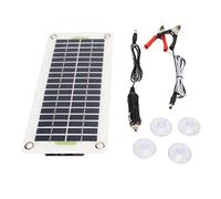 Focket Caricabatterie da Auto a Pannello Solare con 2 uscite USB, 30W 12V 24V Kit Pannello Solare Portatile Impermeabile con Spina accendisigari e Clip per Batteria per Auto, Barche