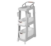 Focket Carrello di utilità a Rotolamento, Carrello per Mobili con Ruote per Uffici per la Lavanderia Camera da Letto per la Lavatrice Area Artigianale Artigianale (Grigio a 3 livelli)