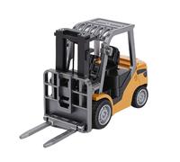 Focket Carrello Elevatore RC 1/64 Giocattolo, Carrello Elevatore Telecomandato Ricaricabile con Luci e Suoni, Forca e Gancio Trasformabili 2 in 1, Veicolo da Costruzione RC