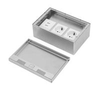 Focket Cassetta Outlet Pavimento Ad Incasso, Acciaio Inossidabile Impermeabile con 2 Prese UE 2 Porte USB per un Negozio di Shopping del Centro Commerciale per la Scuola di Hotel per Ufficio