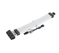 Focket Cavo PSU RGB, Filo Placcato Argento Illuminazione su 3 Lati Materiale Siliconico Cavi RGB per PC Cavo di Prolunga ARGB con Plug and Play per Computer Assemblati Fai da Te Aggiornamento Computer