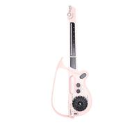 Focket Chitarra Elettrica per Bambini, Chitarra Intelligente Senza Corde con Giradischi DJ, Bluetooth e Luci, da Viaggio Pieghevole per Strumenti Musicali per Bambini (PINK)