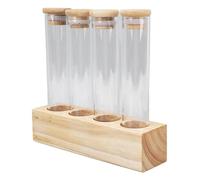 Focket Contenitore per Barattoli di caffè in Grani, Conservazione Monouso di Chicchi di caffè in Legno Massello di Vetro Stabile Ermetico per Piano di Lavoro (Focketn9ktea530c-12)