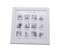 Focket Cornice Portafoto Primo Anno Per Neonato, Pannello Di Densità Robusto Da 9,8x9,8x0,7 Pollici E Cornice In Polistirolo Per 12 Mesi, Per Traguardo Del Bambino Con Registrazione Della Crescita E