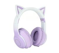 Focket Cuffie Bluetooth, Cuffie ad Orecchio di Gatto con Microfono, 7 LED Light Up Cuffie Wireless con Controllo del Volume, Cuffie da Gioco Pieghevoli per Bambini Adulti 15H Play Time PC (Viola)