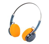 Focket Cuffie On Ear retrò, Auricolari Stereo Wireless Bluetooth 6.0 con Microfono e Batteria da 20 Ore, Cuffie Portatili Leggere per Telefoni, Dispositivi di Riproduzione (Blu trasparente)