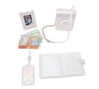 Focket Custodia protettiva per Mini12, borsa per fotocamera in pelle PU con tracolla regolabile e album fotografico, per accessori per fotocamera istantanea (WHITE)