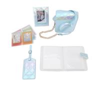 Focket Custodia protettiva per Mini12, borsa per fotocamera in pelle PU con tracolla regolabile e album fotografico, per accessori per fotocamera istantanea (BLUE)