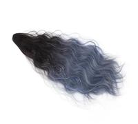 Focket Extension Coda di Cavallo, Texture di Capelli Veri di Seta Ad Alta Temperatura Extension Nascoste e Spesse per Capelli, Clamp/Holder per Artigli Ricci Ondulati con Colori Sfumati per