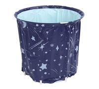 Focket Focket Vasca da Bagno Portatile, Vasca da Bagno Pieghevole in PVC Addensato a Prova di Perdite, da Pieghevole con Facile Pulizia per Adulti da Viaggio in all'aperto (Stella Luna Blu)