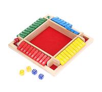 Focket Gioco Shut The Box, Base Antiscivolo In Pile Impermeabile Numeri Trasparenti Bordi Lisci Gioco da Tavolo In Legno per 4 Giocatori, Giochi di Dadi per Famiglie con 8 Dadi per Feste In Famiglia